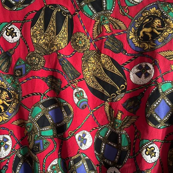 Vintage S.L.B. by Sunny Leigh 100% Silk Baroque Bomber Jacket Women’s Medium - Picture 5 of 6